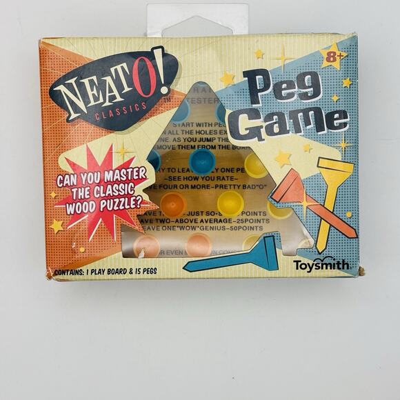 Neato Classics Wooden Peg Game Puzzle Brain Teaser Family Travel Toy Gift. NIB - Picture 1 of 8